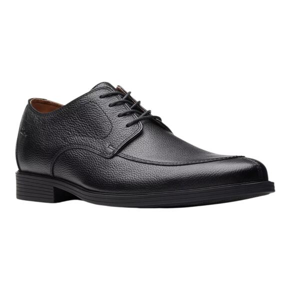 Clarks Men’s Whiddon Apron Leather Oxfords Black Size 11 W - Picture 1 of 5